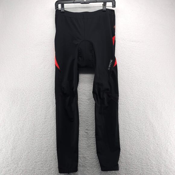 Santic Cycling Pants Mens 2XL Black Padded Road Bike Tights Leggings Ankle Zip - Picture 1 of 16